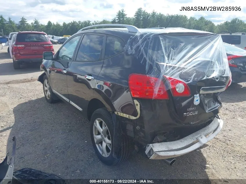 2011 Nissan Rogue Sv VIN: JN8AS5MV2BW285936 Lot: 40155173