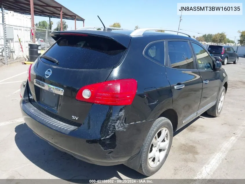 2011 Nissan Rogue S/Sv/Krom VIN: JN8AS5MT3BW160135 Lot: 40158502