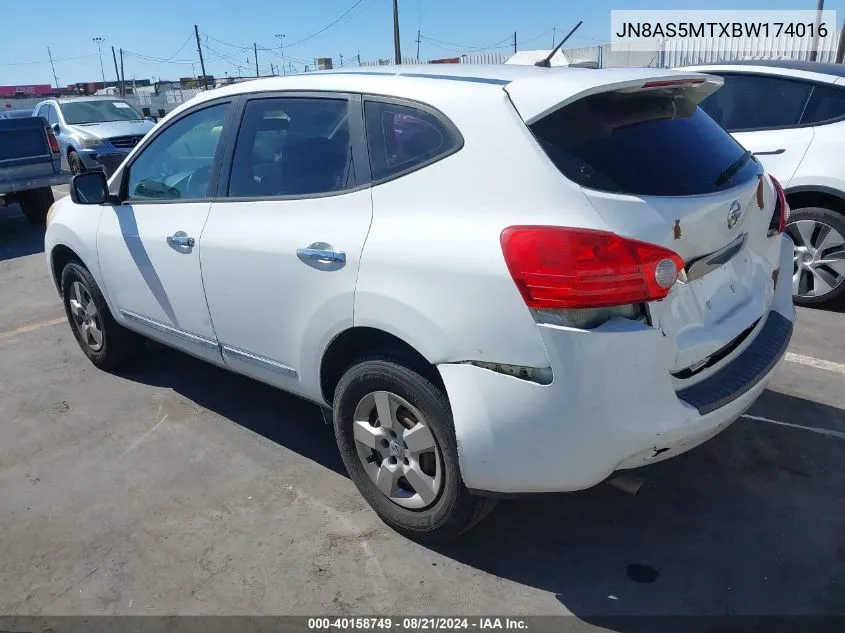 2011 Nissan Rogue S VIN: JN8AS5MTXBW174016 Lot: 40158749