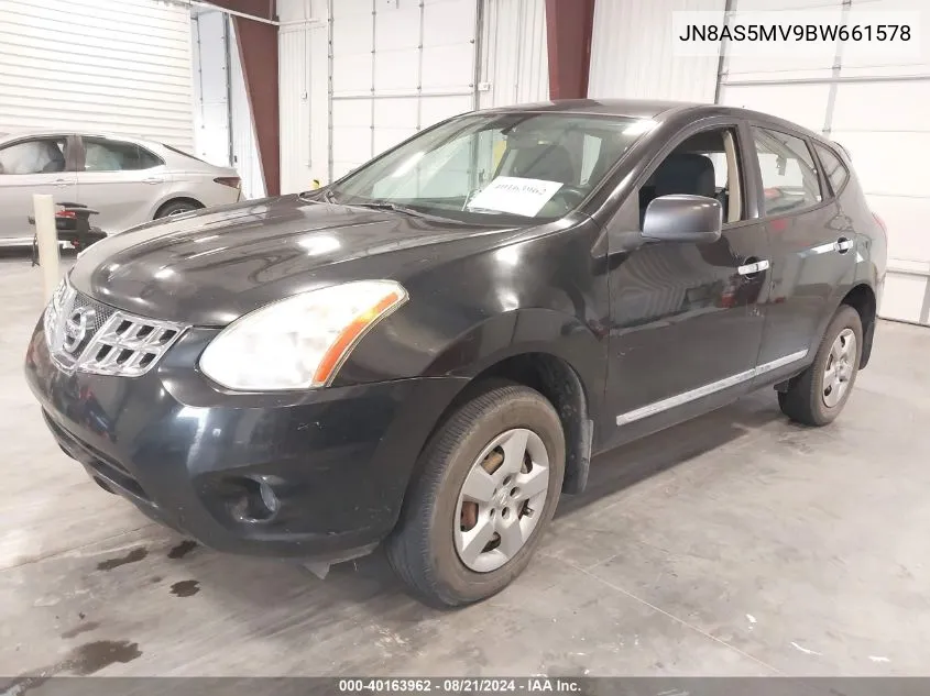 2011 Nissan Rogue S VIN: JN8AS5MV9BW661578 Lot: 40163962