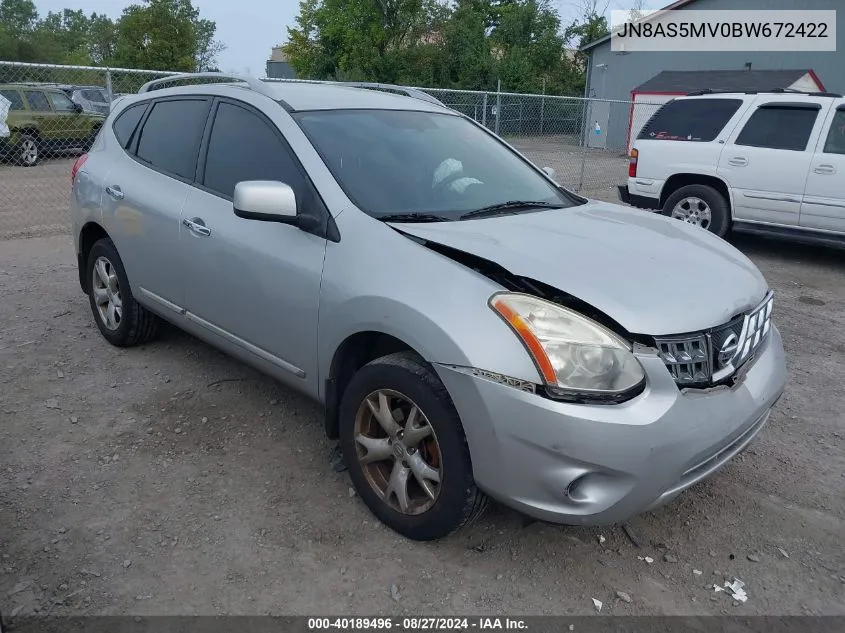 2011 Nissan Rogue Sv VIN: JN8AS5MV0BW672422 Lot: 40189496