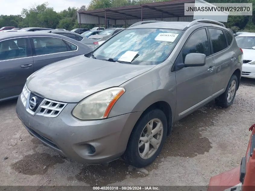 2011 Nissan Rogue Sv VIN: JN8AS5MV0BW292870 Lot: 40203318