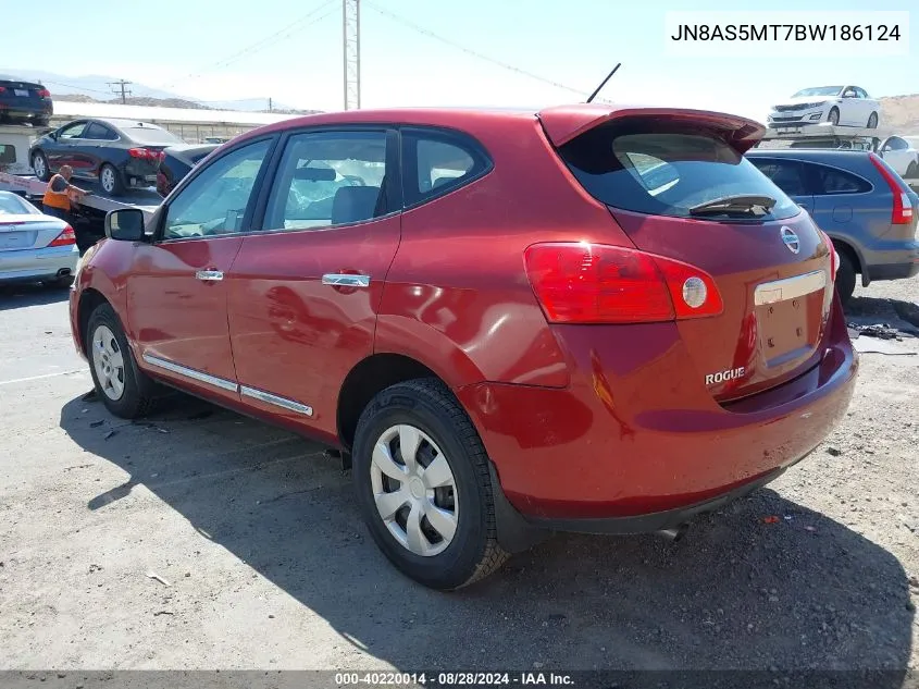 2011 Nissan Rogue S VIN: JN8AS5MT7BW186124 Lot: 40220014