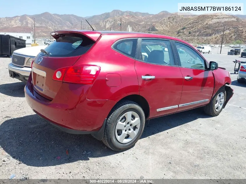 2011 Nissan Rogue S VIN: JN8AS5MT7BW186124 Lot: 40220014