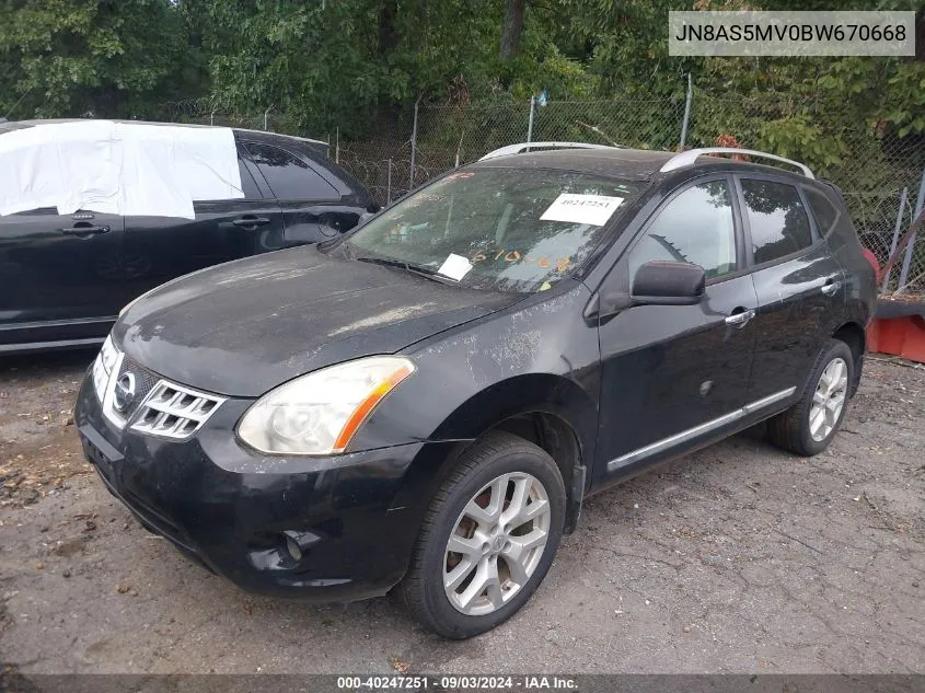 2011 Nissan Rogue Sv VIN: JN8AS5MV0BW670668 Lot: 40247251