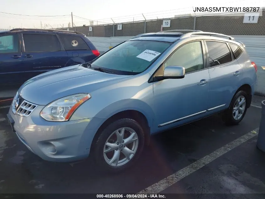 2011 Nissan Rogue Sv VIN: JN8AS5MTXBW188787 Lot: 40268506