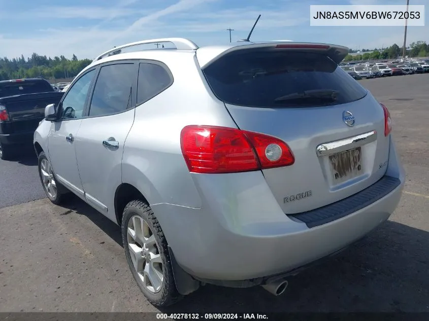 2011 Nissan Rogue Sv VIN: JN8AS5MV6BW672053 Lot: 40278132