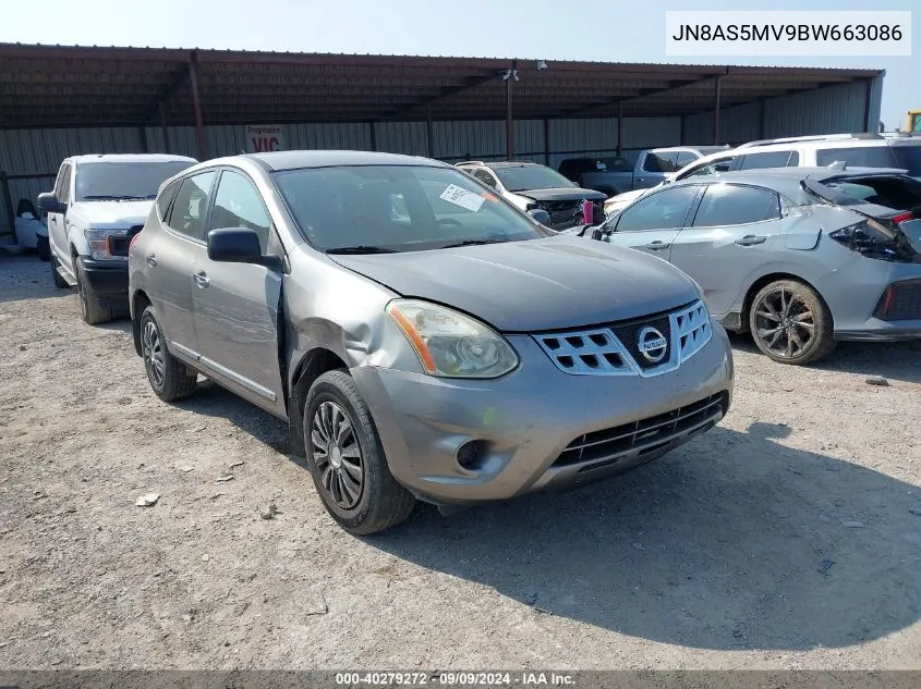 2011 Nissan Rogue S VIN: JN8AS5MV9BW663086 Lot: 40279272