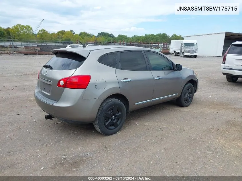 2011 Nissan Rogue S VIN: JN8AS5MT8BW175715 Lot: 40303262