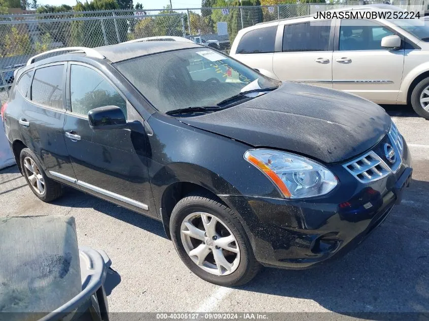 2011 Nissan Rogue Sv VIN: JN8AS5MV0BW252224 Lot: 40305127