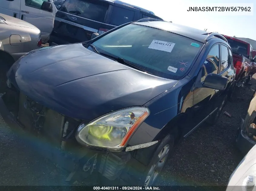 2011 Nissan Rogue Sv VIN: JN8AS5MT2BW567962 Lot: 40401311