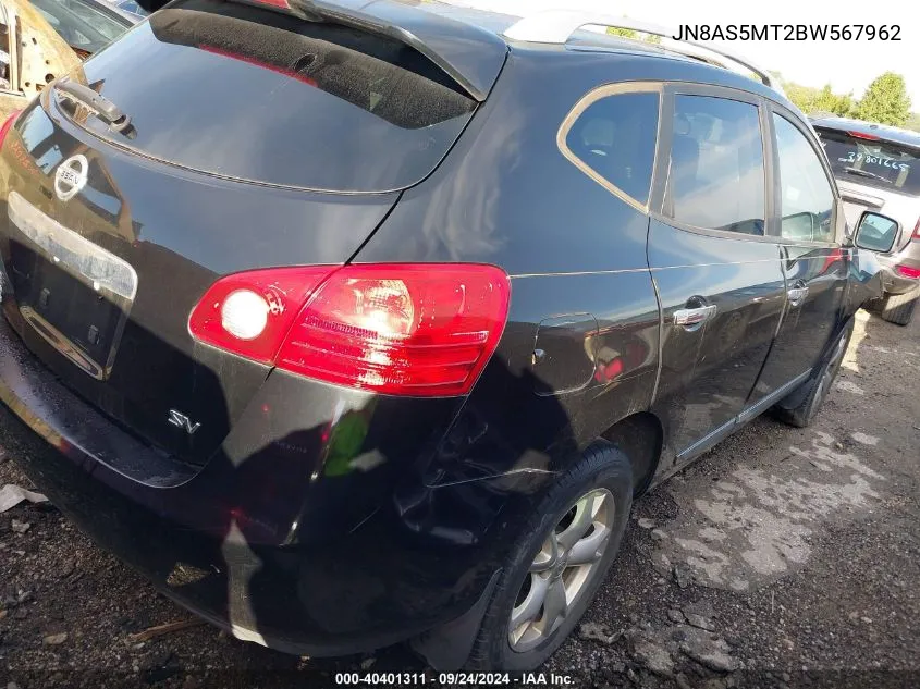 2011 Nissan Rogue Sv VIN: JN8AS5MT2BW567962 Lot: 40401311