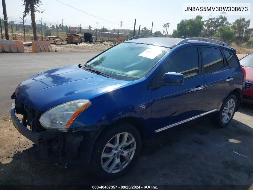 2011 Nissan Rogue Sv VIN: JN8AS5MV3BW308673 Lot: 40407357