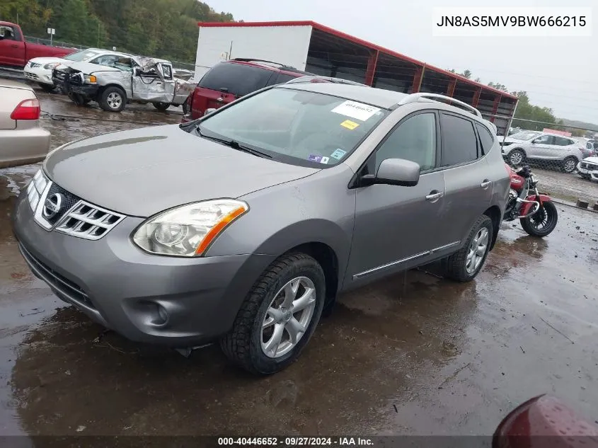 2011 Nissan Rogue Sv VIN: JN8AS5MV9BW666215 Lot: 40446652