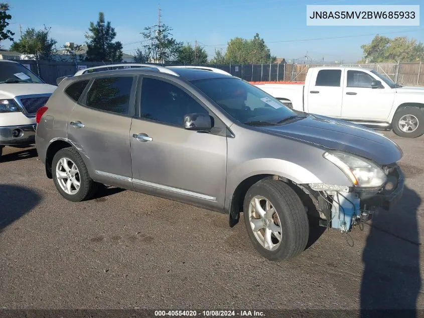 2011 Nissan Rogue Sv VIN: JN8AS5MV2BW685933 Lot: 40554020