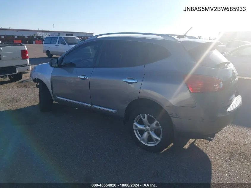 2011 Nissan Rogue Sv VIN: JN8AS5MV2BW685933 Lot: 40554020