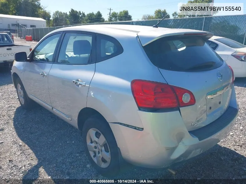 2011 Nissan Rogue S VIN: JN8AS5MT9BW155540 Lot: 40565805