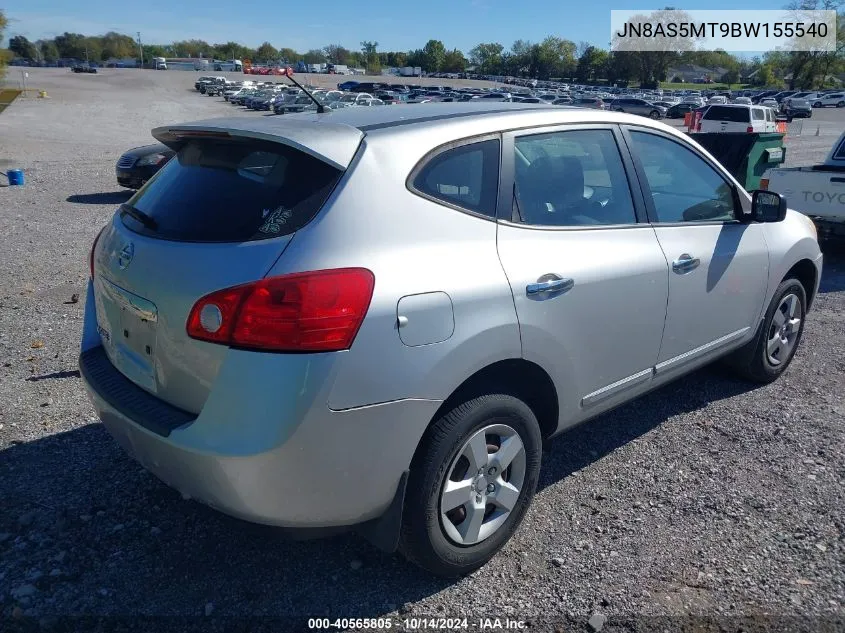 2011 Nissan Rogue S VIN: JN8AS5MT9BW155540 Lot: 40565805