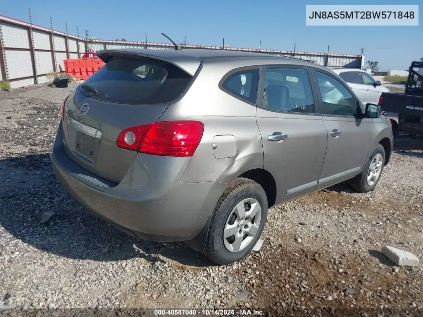 2011 Nissan Rogue S/Sv/Krom VIN: JN8AS5MT2BW571848 Lot: 40587040