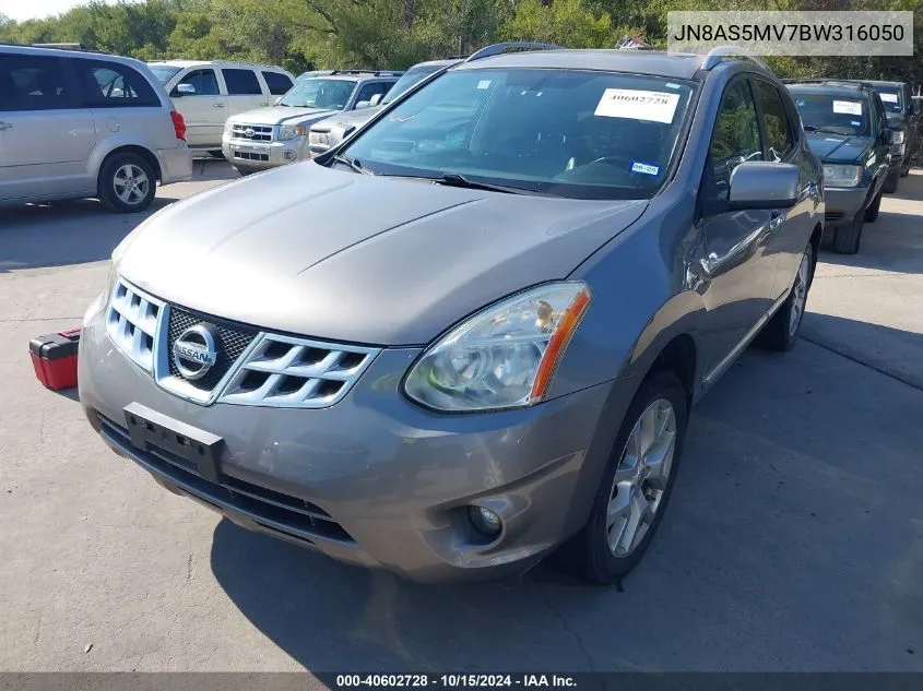 2011 Nissan Rogue Sv VIN: JN8AS5MV7BW316050 Lot: 40602728