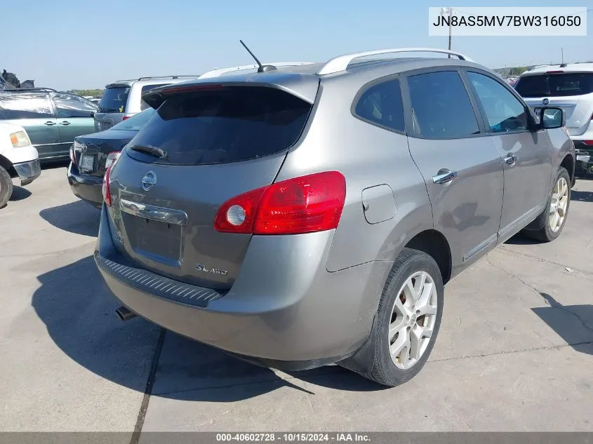 2011 Nissan Rogue Sv VIN: JN8AS5MV7BW316050 Lot: 40602728