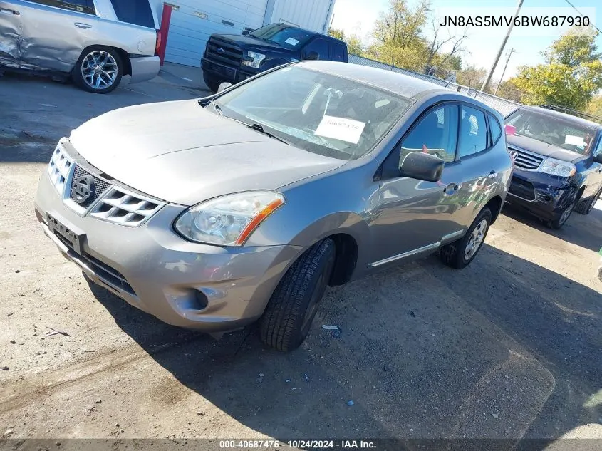 2011 Nissan Rogue S VIN: JN8AS5MV6BW687930 Lot: 40687475