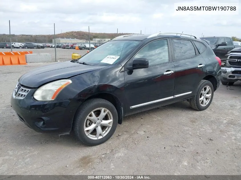 2011 Nissan Rogue Sv VIN: JN8AS5MT0BW190788 Lot: 40712063