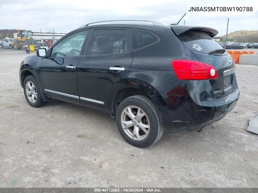 2011 Nissan Rogue Sv VIN: JN8AS5MT0BW190788 Lot: 40712063