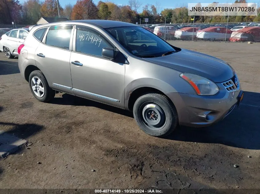 2011 Nissan Rogue S VIN: JN8AS5MT8BW170286 Lot: 40714149