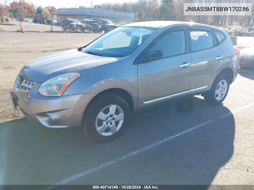 2011 Nissan Rogue S VIN: JN8AS5MT8BW170286 Lot: 40714149