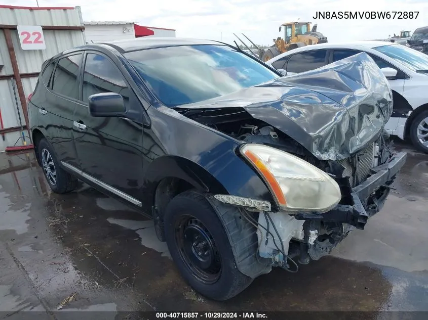 2011 Nissan Rogue S VIN: JN8AS5MV0BW672887 Lot: 40715857