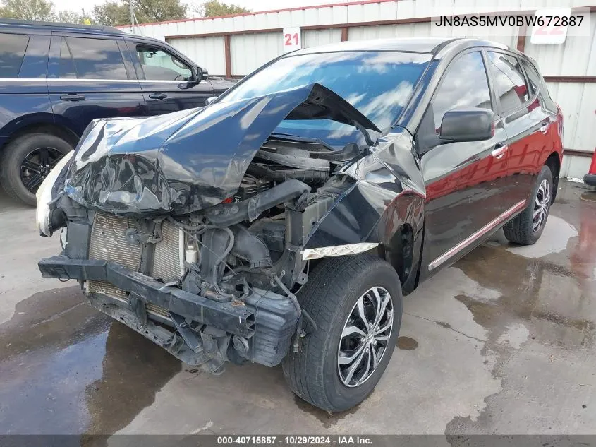 2011 Nissan Rogue S VIN: JN8AS5MV0BW672887 Lot: 40715857