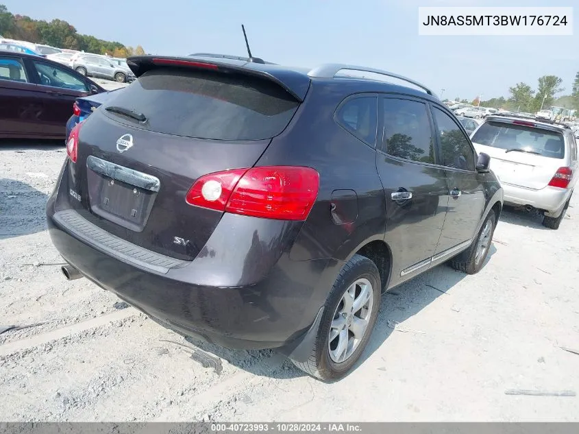 2011 Nissan Rogue Sv VIN: JN8AS5MT3BW176724 Lot: 40723993