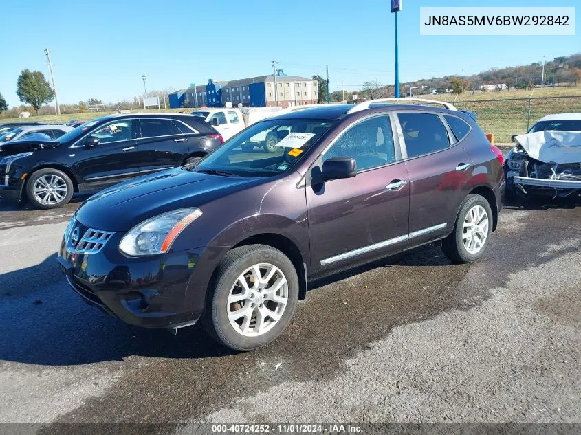 2011 Nissan Rogue Sv VIN: JN8AS5MV6BW292842 Lot: 40724252