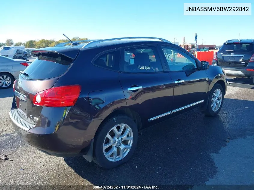 2011 Nissan Rogue Sv VIN: JN8AS5MV6BW292842 Lot: 40724252