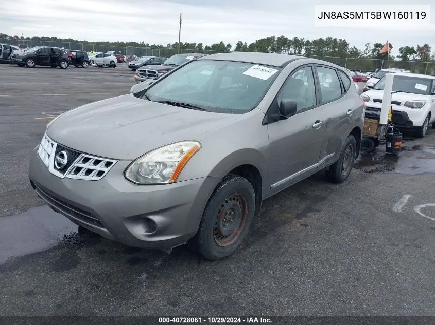 2011 Nissan Rogue S VIN: JN8AS5MT5BW160119 Lot: 40728081