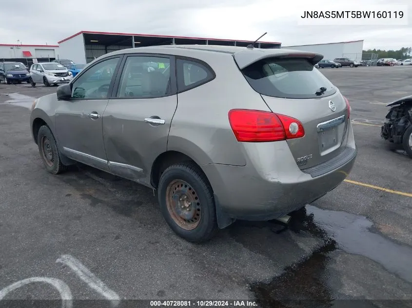 2011 Nissan Rogue S VIN: JN8AS5MT5BW160119 Lot: 40728081