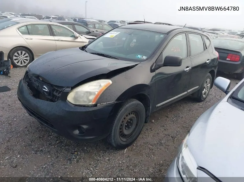 2011 Nissan Rogue S VIN: JN8AS5MV8BW664780 Lot: 40804212