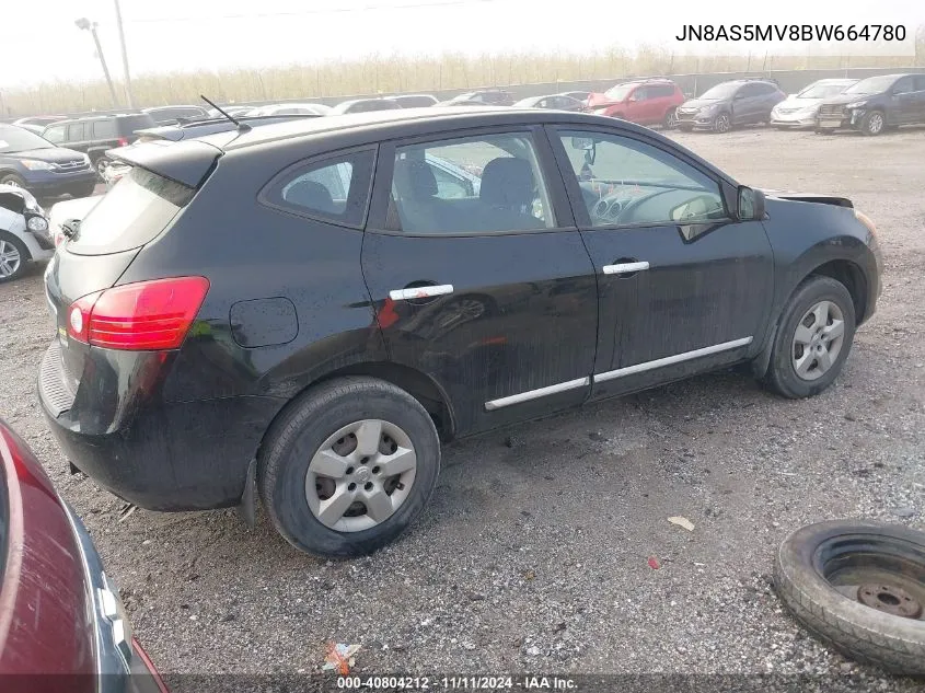 2011 Nissan Rogue S VIN: JN8AS5MV8BW664780 Lot: 40804212