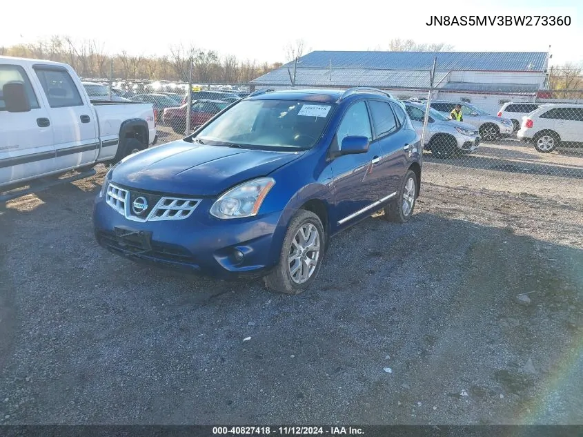 2011 Nissan Rogue S/Sv/Krom VIN: JN8AS5MV3BW273360 Lot: 40827418