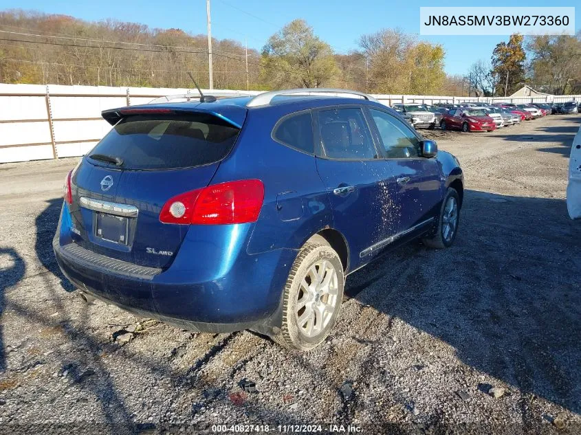 2011 Nissan Rogue S/Sv/Krom VIN: JN8AS5MV3BW273360 Lot: 40827418