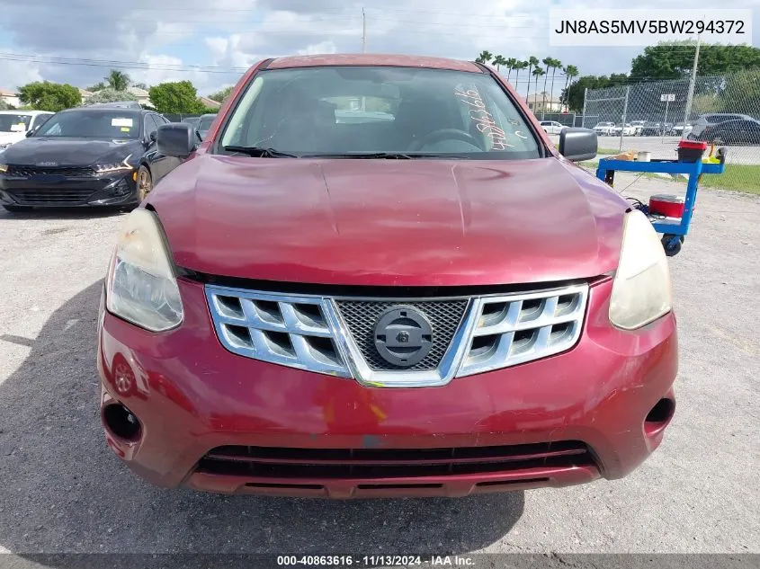 2011 Nissan Rogue S VIN: JN8AS5MV5BW294372 Lot: 40863616