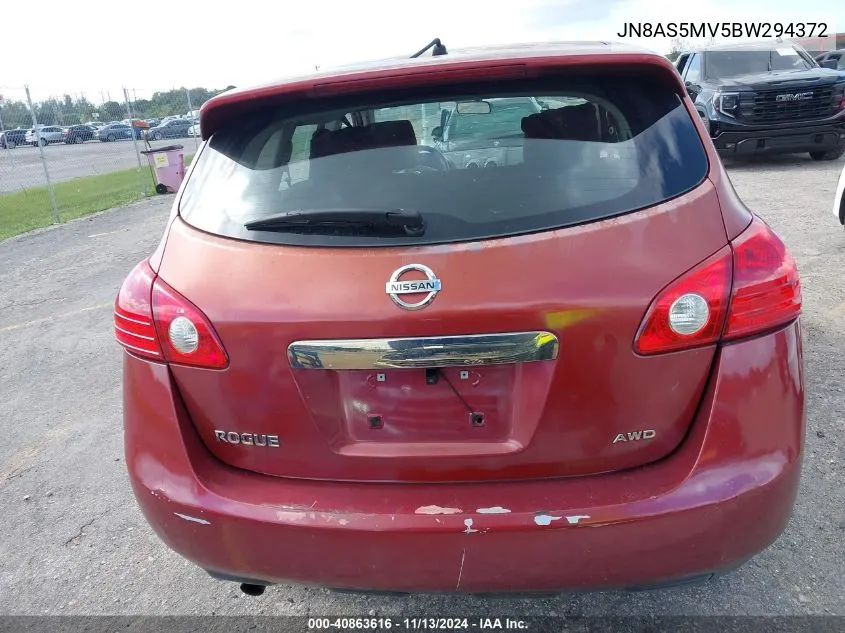 2011 Nissan Rogue S VIN: JN8AS5MV5BW294372 Lot: 40863616