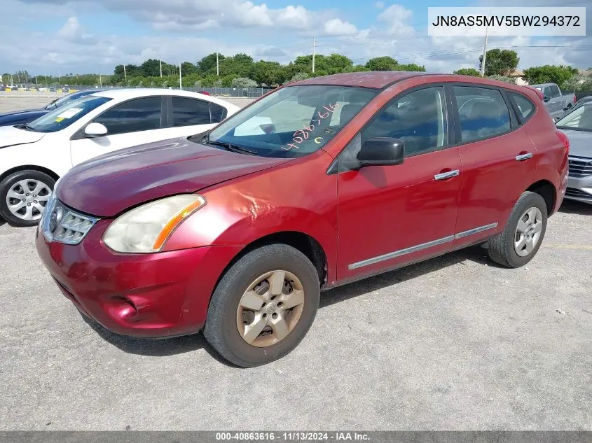 2011 Nissan Rogue S VIN: JN8AS5MV5BW294372 Lot: 40863616