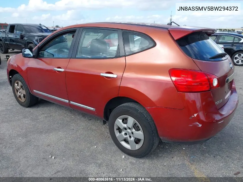 2011 Nissan Rogue S VIN: JN8AS5MV5BW294372 Lot: 40863616