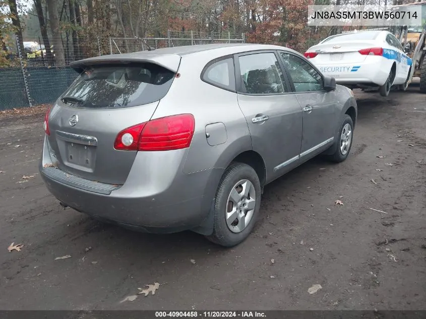 2011 Nissan Rogue S VIN: JN8AS5MT3BW560714 Lot: 40904458