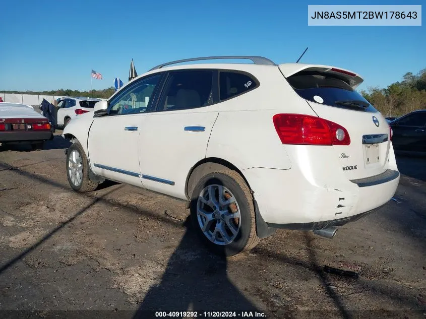 2011 Nissan Rogue Sv VIN: JN8AS5MT2BW178643 Lot: 40919292