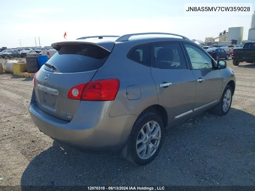 2012 Nissan Rogue S/Sv VIN: JN8AS5MV7CW359028 Lot: 12070318