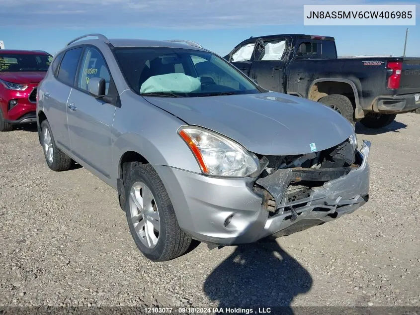 2012 Nissan Rogue S/Sv VIN: JN8AS5MV6CW406985 Lot: 12103077