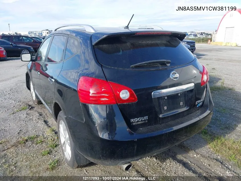 2012 Nissan Rogue Sv VIN: JN8AS5MV1CW381199 Lot: 12117093